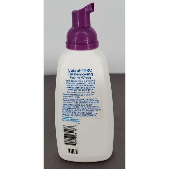 Cetaphil Pro DermaControl Oil Removing Foam Wash 8oz New - Picture 4 of 4